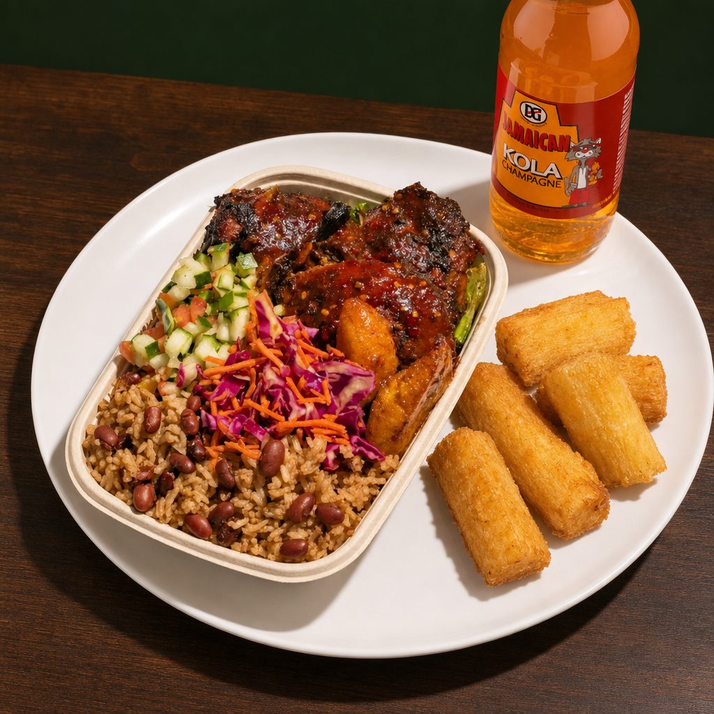 JERK CHICKEN COMBO MEAL.