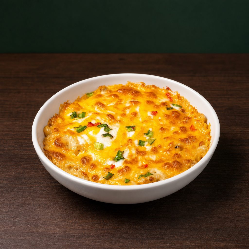 Jerk Chicken Mac & Cheese.