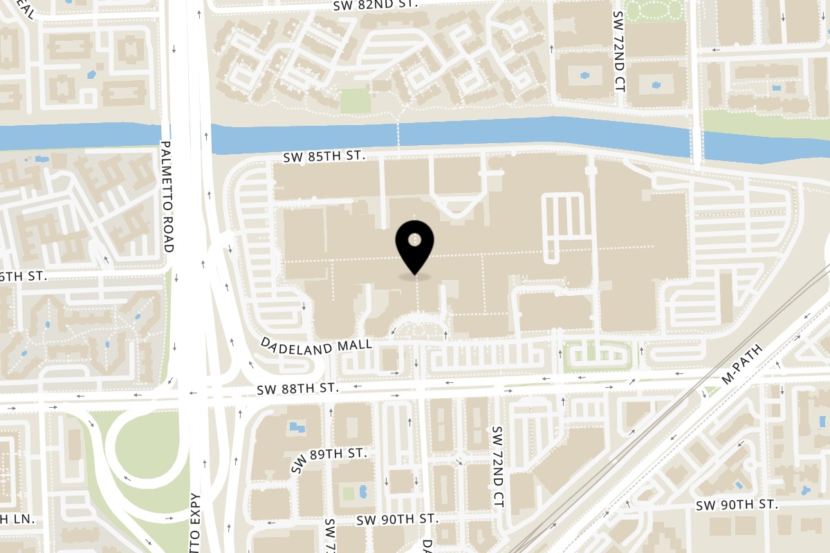 Map showing the location of Jrk! Dadeland on 7535 N Kendall Dr in Miami